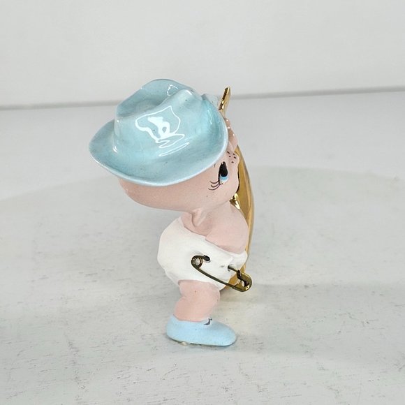 Freeman McFarlin Baby Holding Fish Figurine Diaper Pin Original Box - Picture 4 of 8